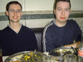 Sonu Chat House, a Paharganj restaurant where you can eat Masala Dosa for next to no money. Andrew and James are definitely not wearing lipstick.