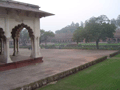 The elegant architecture is offset by neat gardens