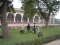 The lawn-wallahs, having a well-deserved break; Agra's equivalent of Cambridge college gardeners