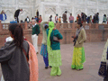 The vivid colours of Indian dress are a contrast to the pastelly UK!