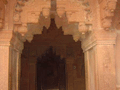 Akbar was interested in different cultures and religions. He still committed sectarian atrocities, building towers with Hindu heads, that sort of thing. But, he married a Hindu, Muslim and Christian, and also married various styles of architecture in his new capital. This arch shows distinct notes of Jainism.