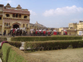 The elephants gather in the palace's courtyard at the top of the hill, ready to ferry their tourists back down again. It was sad to see such magnificent animals in a slavish state of subjugation.