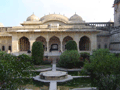 The formal garden, with the Jai Mandir, or Hall of Private Audience, behind.