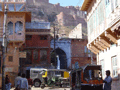 The Fort is inescapable, even in the typically rickshaw-crammed streets.