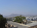 I think the point of this photo was the Monsoon Palace, on top of the hill in the far distance - but that flat concrete roof is quite nice too!