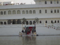 When you whizz off on your launch to the Lake Palace, you are greeted here, with the full red carpet treatment.