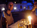 Jamesy by night, who seems to be involved in some kind of ghoulish seance.