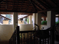 The stairwell outside, which divides the property. It is essentially semi-detached, stemming from the initial build, when one branch of the family had the right side, the other branch the left.