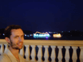 I took this for the gaudy casino boat behind - but, doesn't beardy Webbe look a bit like Dave Gorman?!