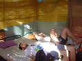 Andrew and James doze in paradise ...