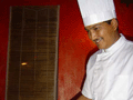 Why cook in the kitchen when you can do it in the restaurant itself? Andrew won the prize for "most theatrical meal".