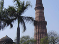 The Qutb Minar, a 73m tower built by medieval Muslim rulers of Delhi.