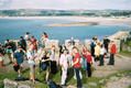 The gang on St Michael's Mount, on the way to meet Lord St Levan
